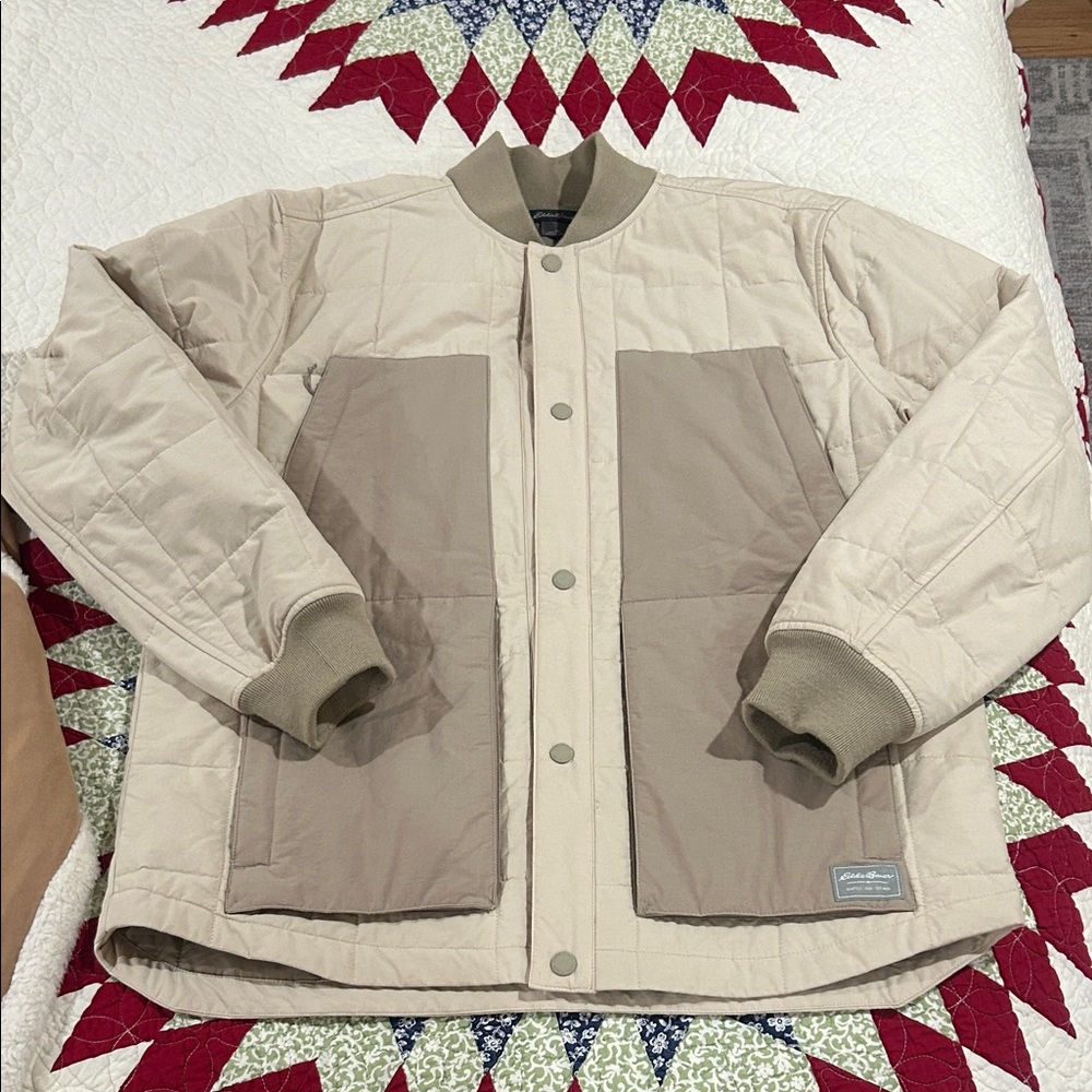 Eddie Bauer Men's Tan Quilted Puffer Jacket